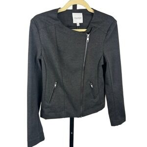 Catherine Malandrino Runway Style Moto Jacket Gray Full Zip‎ Size Small